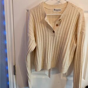 No Boundaries Beige V-Neck Sweater